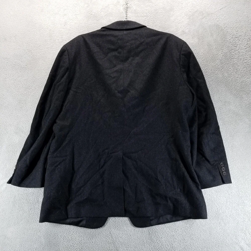 VTG J Crew Suit‎ Jacket Mens 46R Black Wool Made In USA 2 Button Office Career